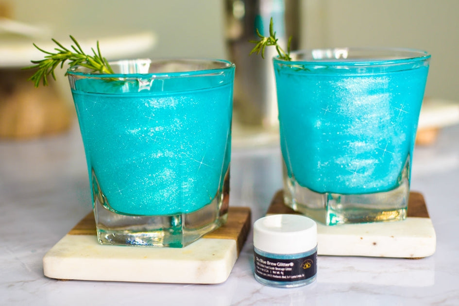 Blue Lagoon Drink Recipe Using Edible Glitter for Drinks