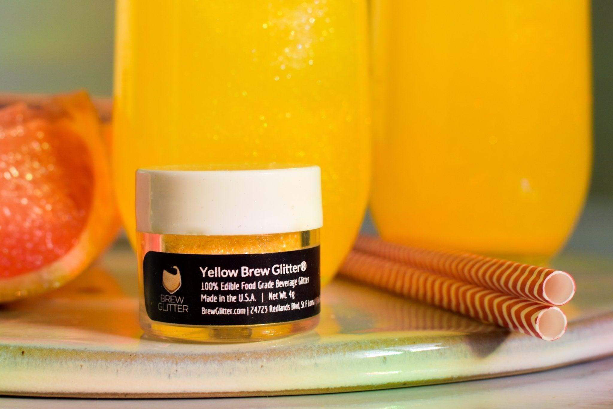 Glittery Grapefruit Gin Fizz using Yellow Cocktail Glitter
