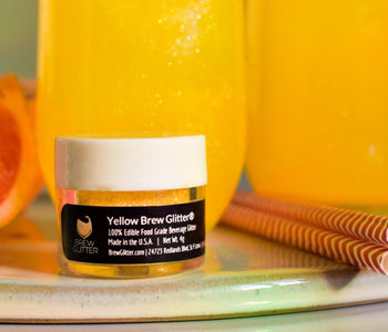 Glittery Grapefruit Gin Fizz using Yellow Cocktail Glitter