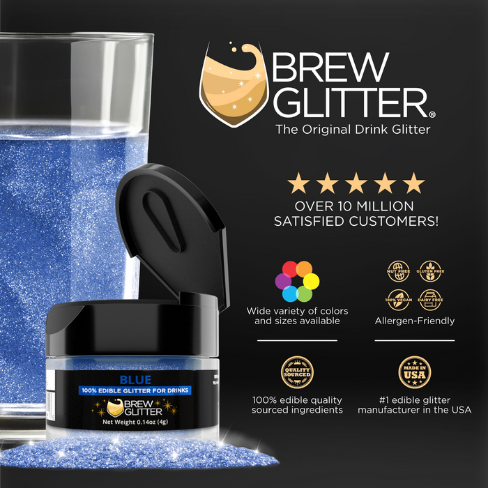 Blue Brew Glitter | Edible Glitter for Sports Drinks & Energy Drinks