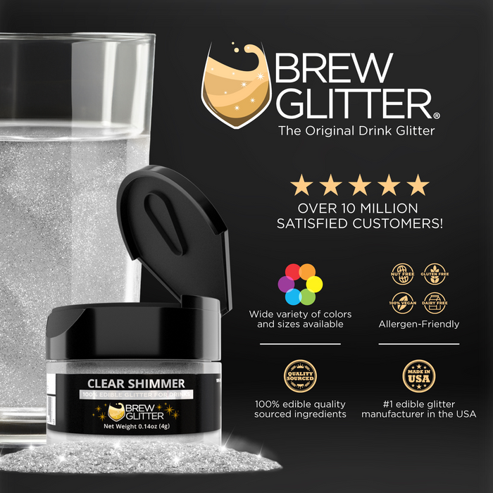 Clear Shimmer Brew Glitter | Cocktail Beverage Glitter-Brew Glitter®