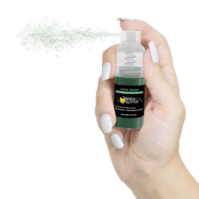 Dark Green Edible Glitter Mini Spray Pump for Drinks-Brew Glitter®