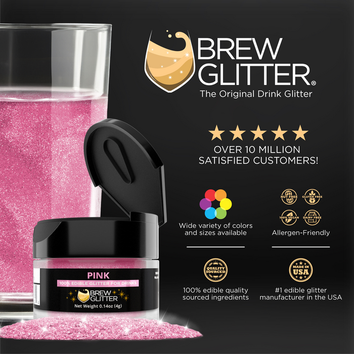 Pink Food Grade Brew Glitter | 4 Gram Jar-Brew Glitter®