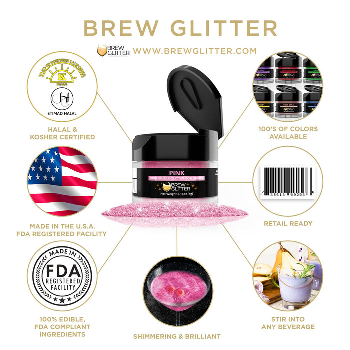 Pink Glitter for Liquor & Spirits Glitter-Brew Glitter®