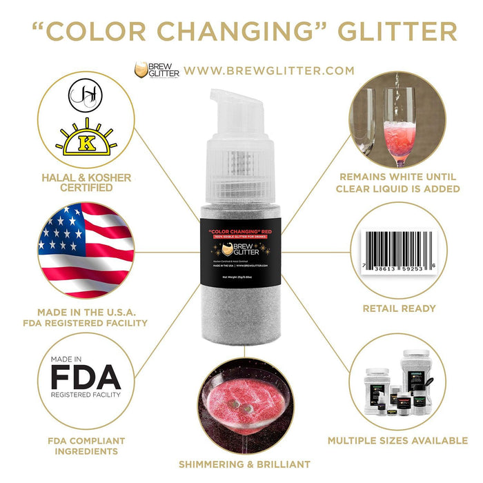 Red Color Changing Brew Glitter Spray Pump-Brew Glitter®