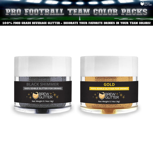 Black & Gold Brew Glitter Football Team Colors (2 PC Set)-Brew Glitter®