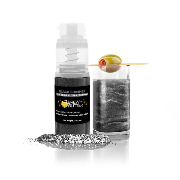 Buy Black Shimmer Edible Glitter Mini Spray Pump for Drinks, $$9.00 USD