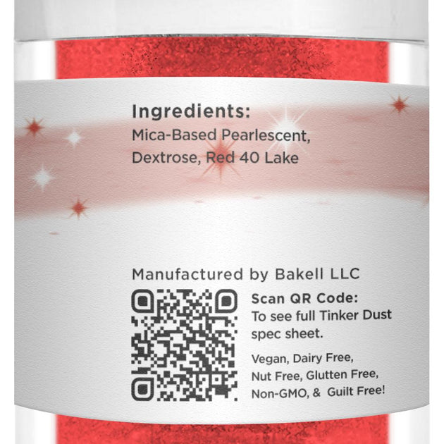 Bakell Classic Red Edible Glitter, 25 Grams | Tinker Dust Edible