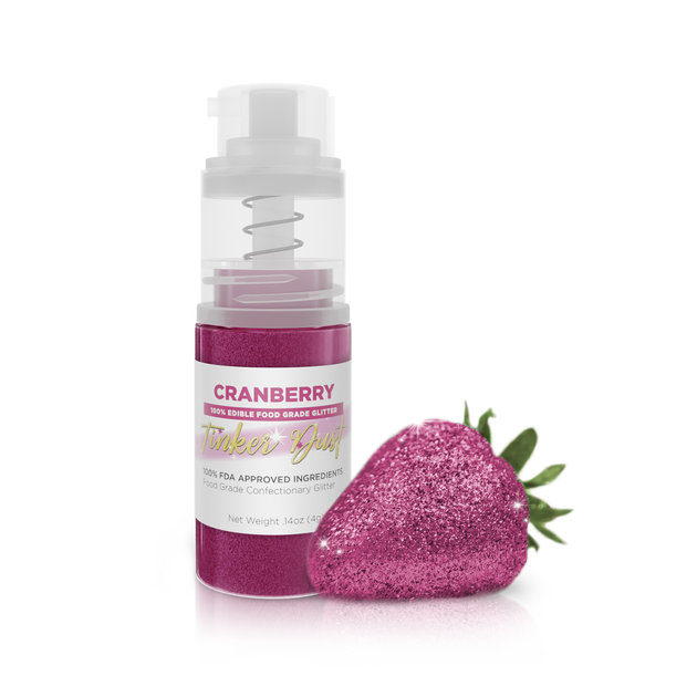 Deep Pink Edible Glitter Spray 25g Pump, Tinker Dust