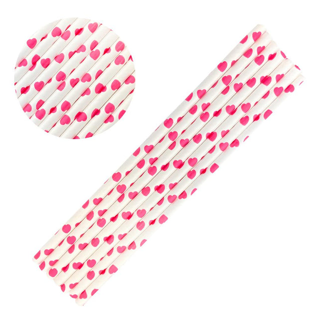 Pink Heart Polka Dot Stirring Straws