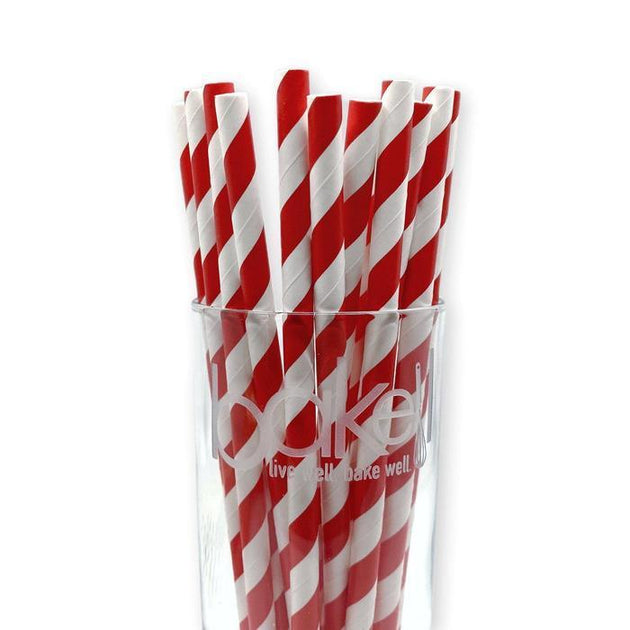 Buy Metallic Red Candy Cane Stripe Stirring Straws