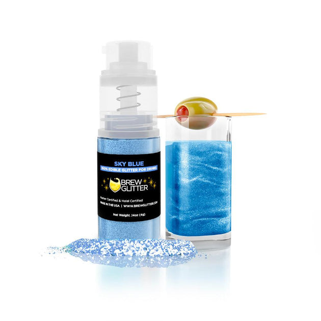 Buy Sky Blue Edible Glitter Mini Spray Pump for Drinks, $$11.98 USD