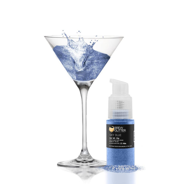 Buy Sky Blue Edible Glitter Spray Pump for Drinks, $$38.98 USD