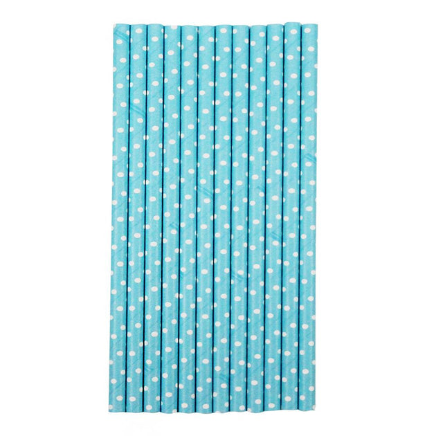 Solid Paper Straws: Blue