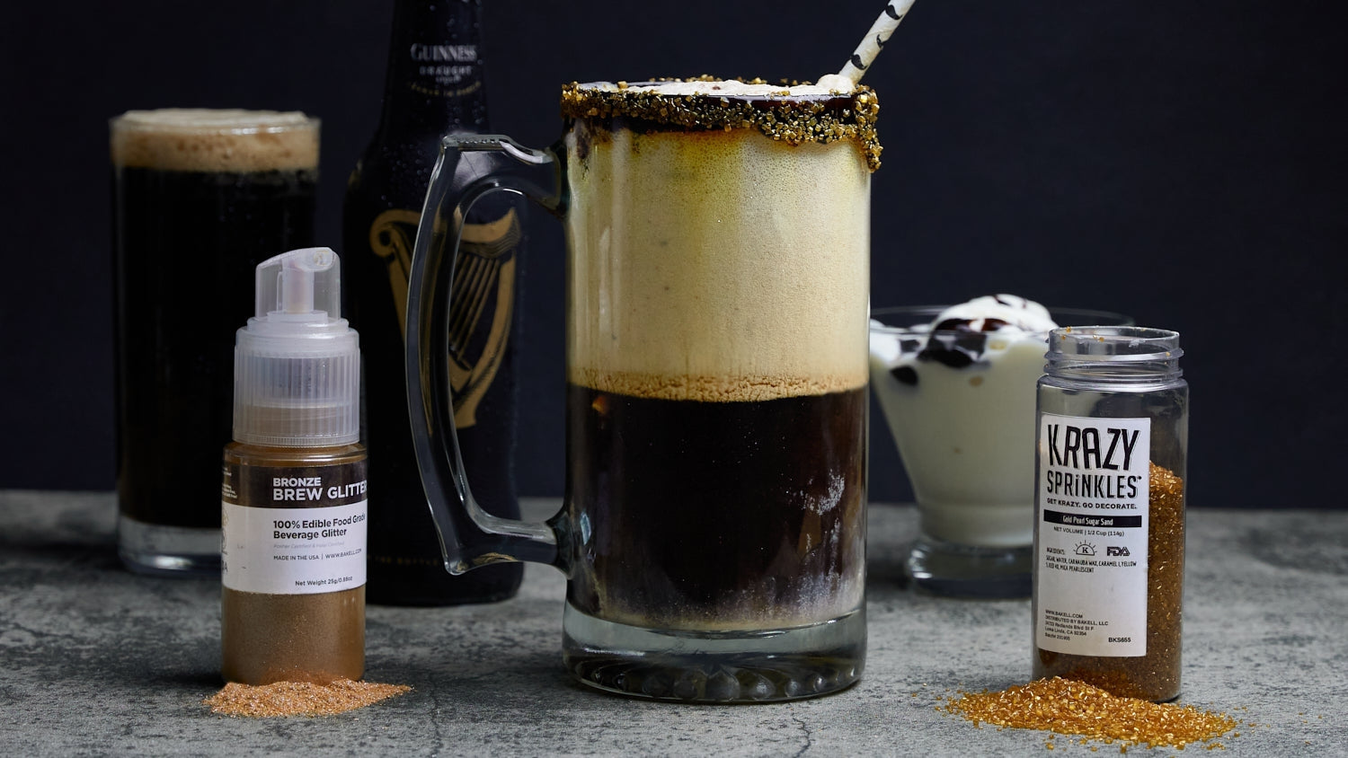 Father's Day Bronze Guinness Ice Cream Float-Brew Glitter®