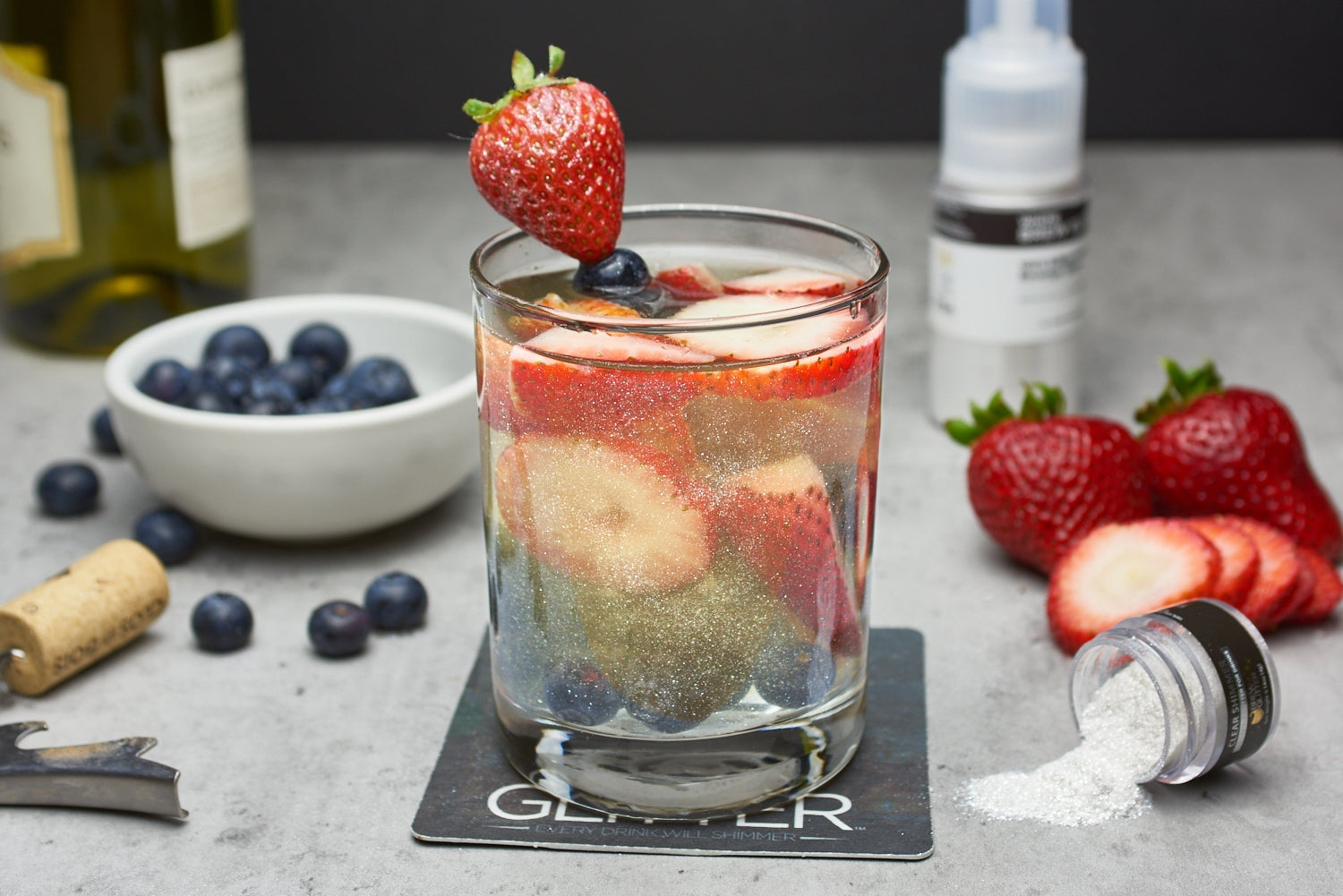 Shimmering Red, White, and Blue Wine Spritzer-Brew Glitter®