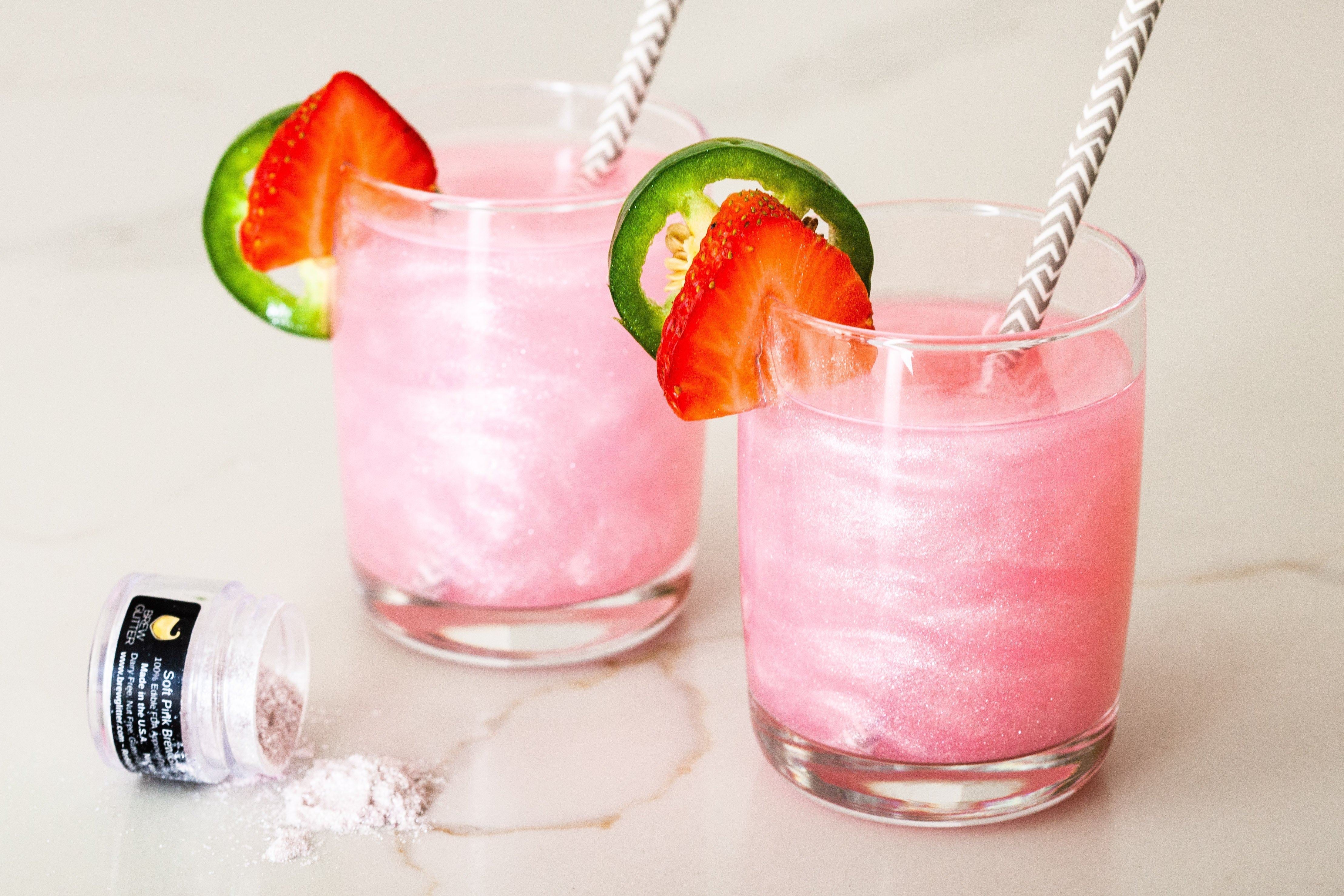 Strawberry Jalapeño Cocktails using Pink Brew Glitter-Brew Glitter®