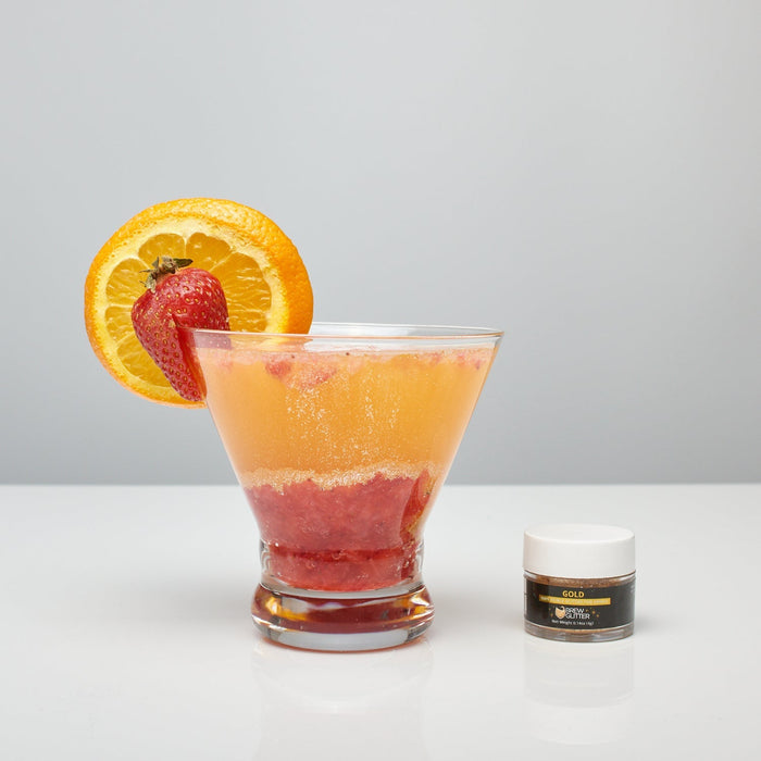 Strawberry Rum Daiquiri using Gold Brew Glitter-Brew Glitter®