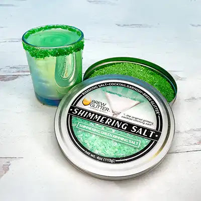green margarita cocktail rimming salt product shot