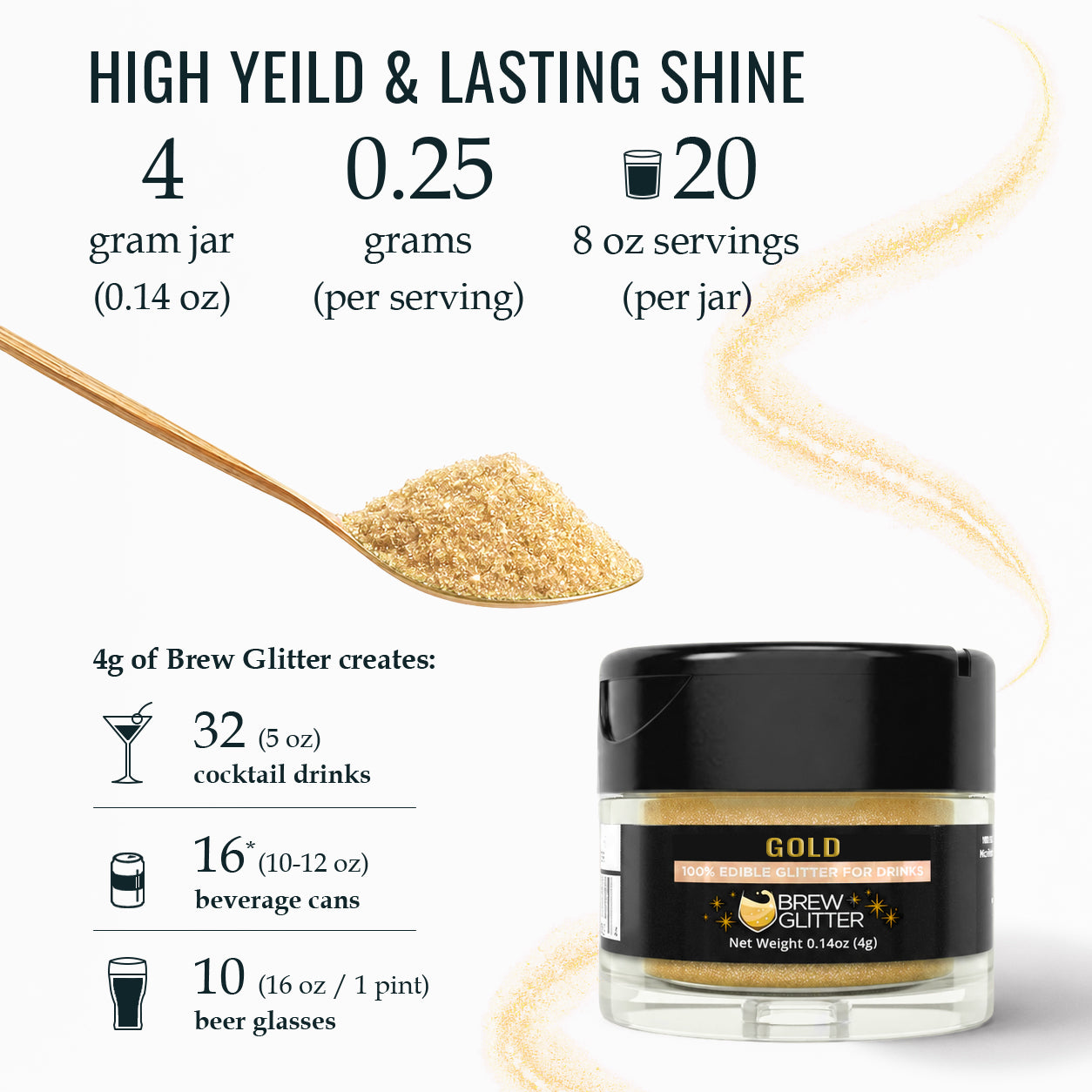 Gold Brew Glitter | Food Grade Beverage Glitter