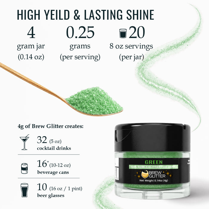 Green Brew Glitter | Food Grade Beverage Glitter