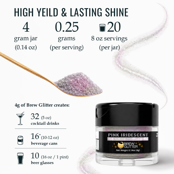 Pink Iridescent Brew Glitter | Food Grade Beverage Glitter
