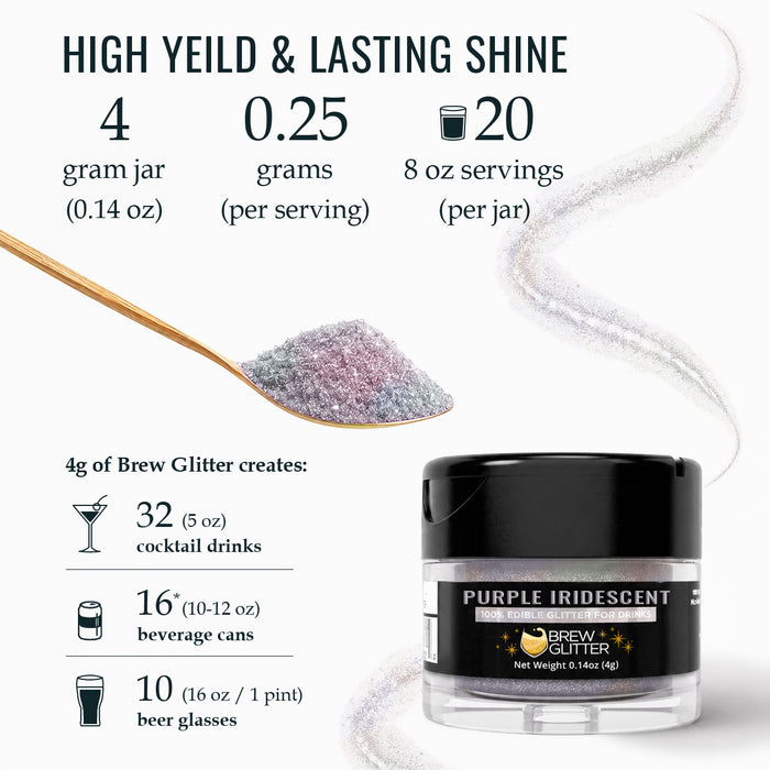 Purple Iridescent Brew Glitter | Food Grade Beverage Glitter