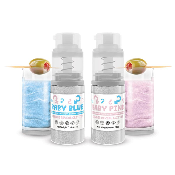 Baby Pink and Blue Color Changing Gender Reveal 4g Mini Pump Set-Brew Glitter®