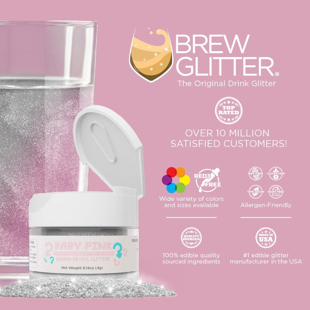 Baby Pink Edible Gender Reveal Beverage Glitter-Brew Glitter®
