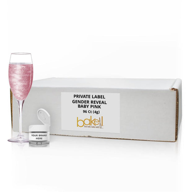 Baby Pink Edible Gender Reveal Beverage Glitter by the Case | Private Label-Brew Glitter®