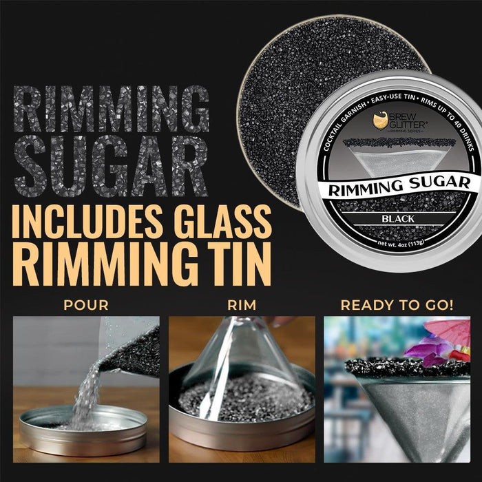 Black Cocktail Rimming Sugar by the case-Brew Glitter®