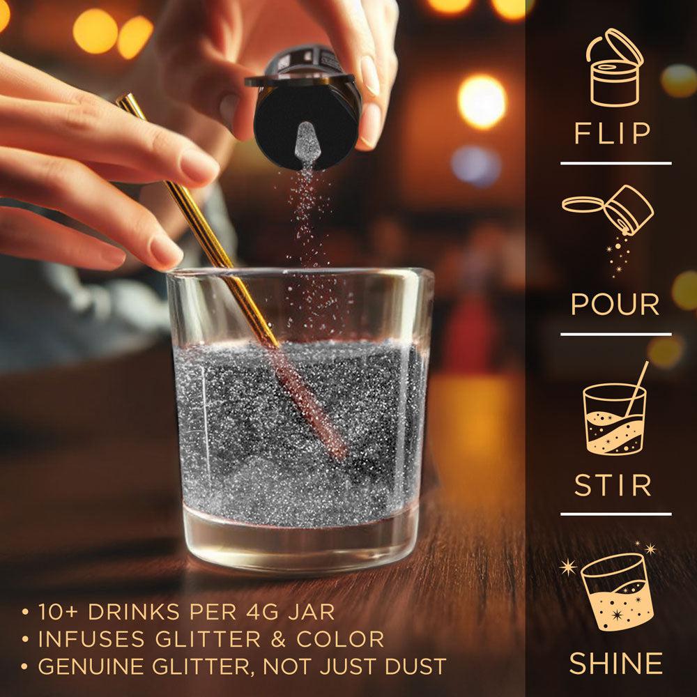 Black Shimmer Brew Glitter | Food Grade Beverage Glitter-Brew Glitter®