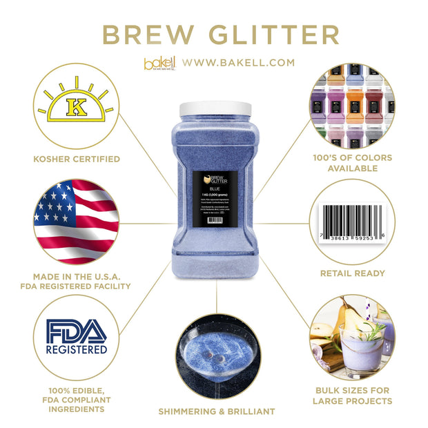 Blue Brew Glitter | Edible Glitter for Sports Drinks & Energy Drinks-Brew Glitter®
