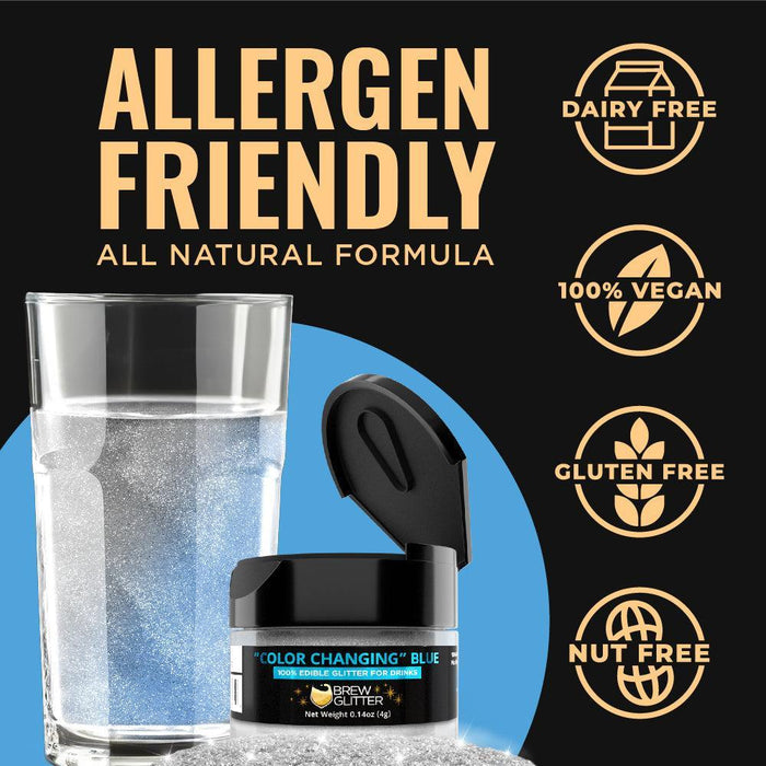 Blue Edible Color Changing Brew Glitter | 4 Gram Jar-Brew Glitter®