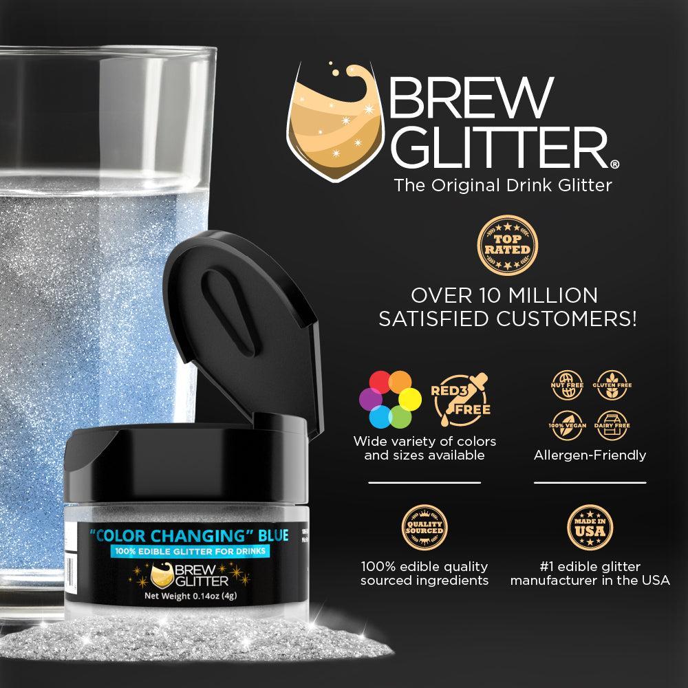 Blue Edible Color Changing Brew Glitter | Food Grade Beverage Glitter-Brew Glitter®