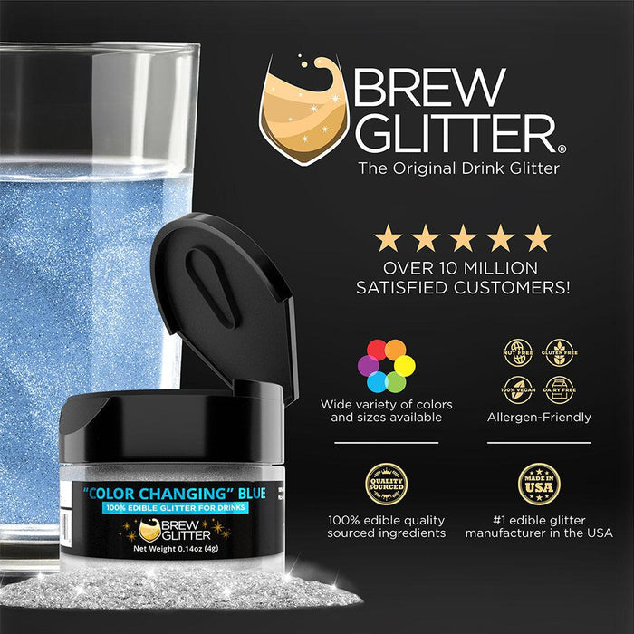 Blue Edible Color Changing Brew Glitter Wholesale by the Case-Brew Glitter®