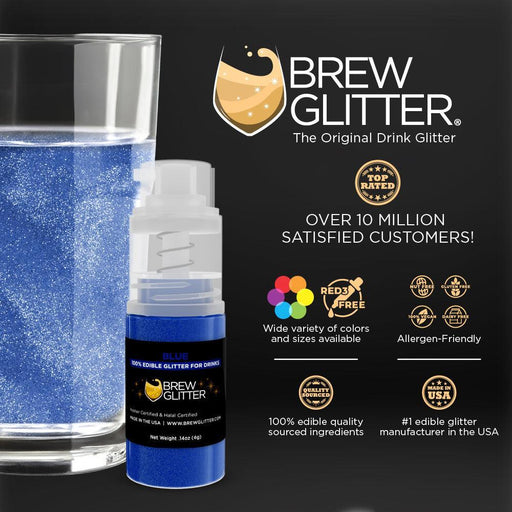 Blue Edible Glitter Mini Spray Pump for Drinks-Brew Glitter®