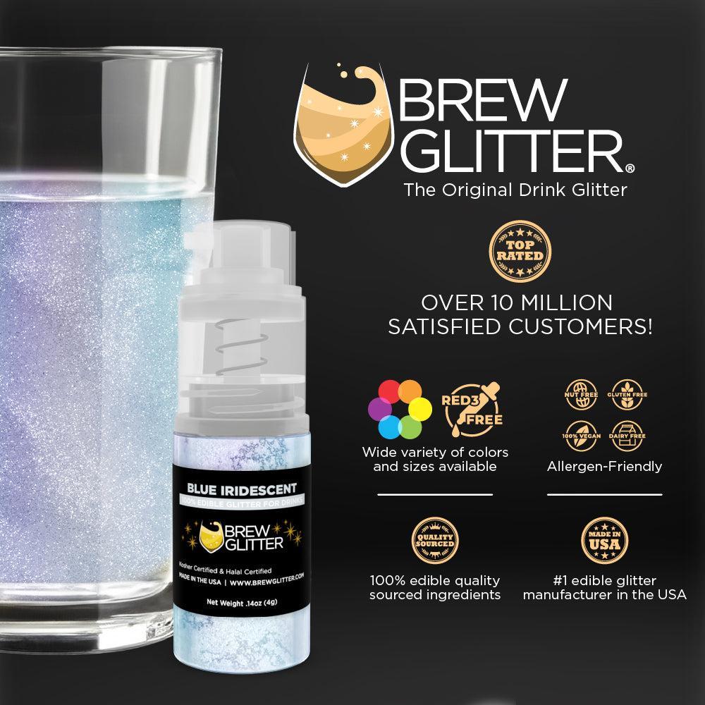 Blue Iridescent Brew Glitter | Mini Pump Wholesale by the Case-Brew Glitter®