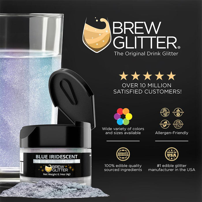 Blue Iridescent Brew Glitter® Necker | Wholesale-Brew Glitter®