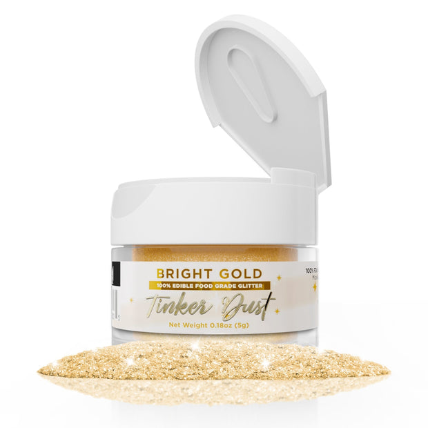 Bright Gold Edible Glitter Tinker Dust | 5 Gram Jar-Brew Glitter®
