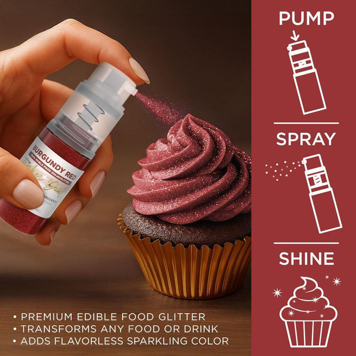 Burgundy Red Edible Glitter Spray 4g Pump | Tinker Dust®-Brew Glitter®
