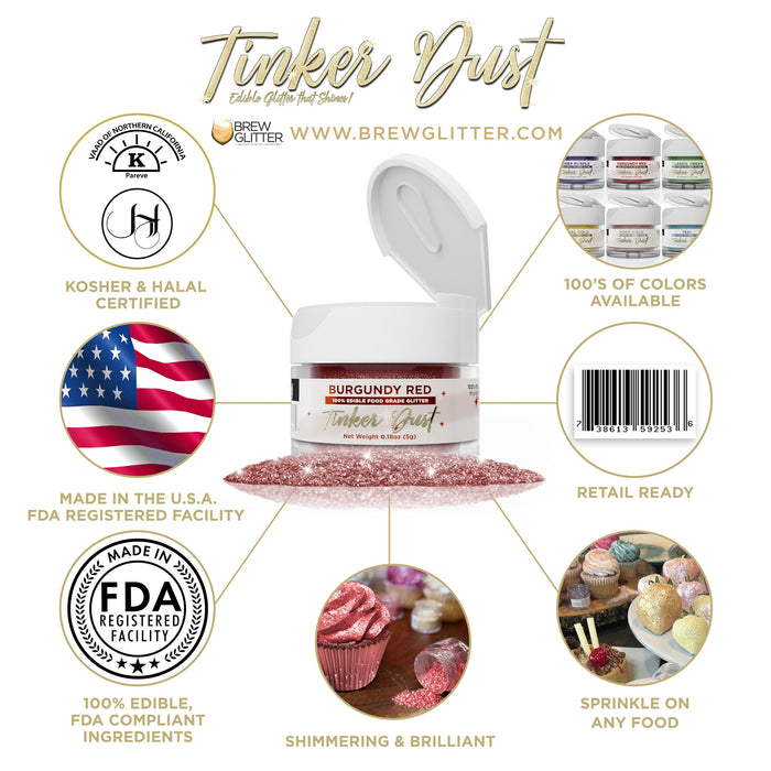 Burgundy Red Tinker Dust by the Case-Brew Glitter®