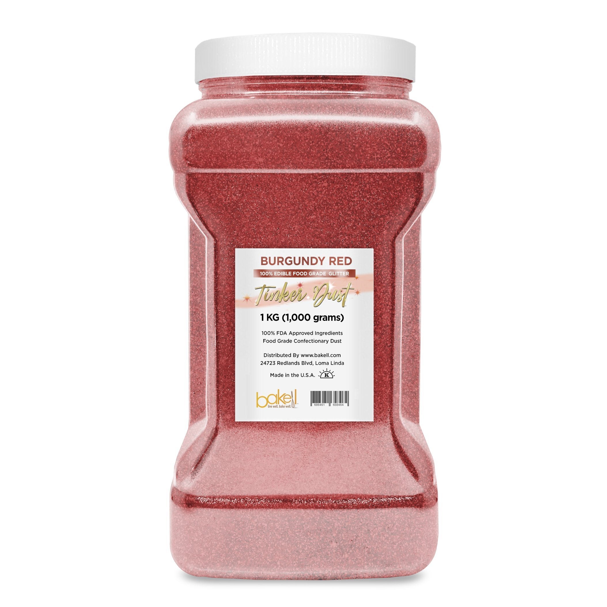 Buy Burgundy Red Tinker Dust Edible Glitter, Food Grade Glitter, $$9.98  USD