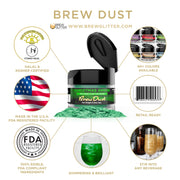 Christmas Green Edible Brew Dust | 4 Gram Jar-Brew Glitter®