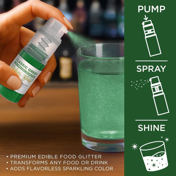 Classic Green Edible Glitter Spray 4g Pump | Tinker Dust®-Brew Glitter®