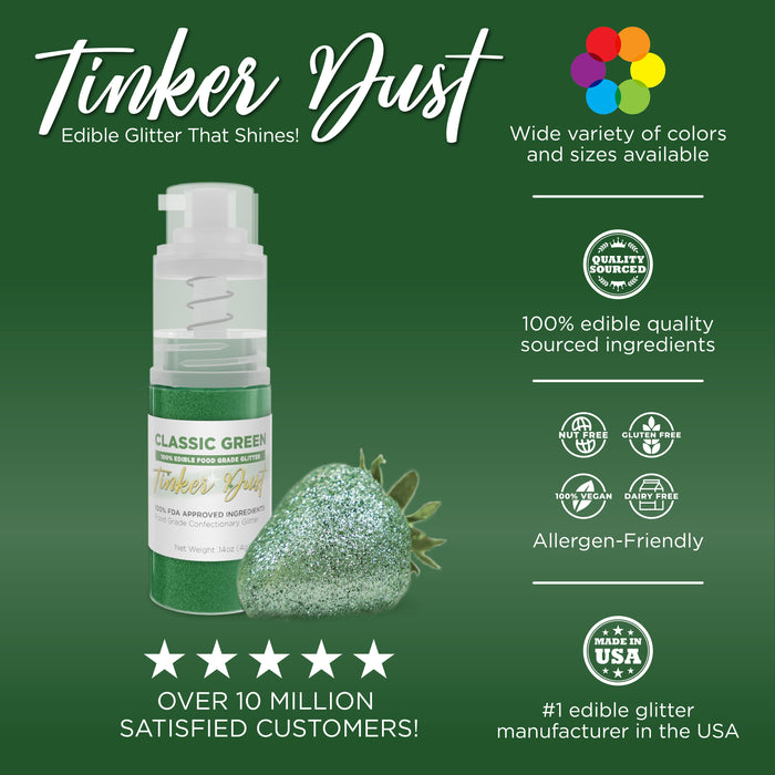 Classic Green Edible Glitter Spray 4g Pump | Tinker Dust®-Brew Glitter®