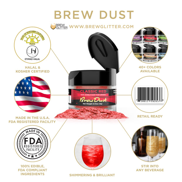 Classic Red Edible Brew Dust | 4 Gram Jar-Brew Glitter®