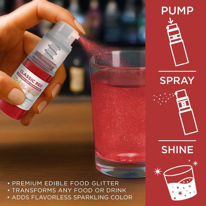 Classic Red Edible Glitter Spray 4g Pump | Tinker Dust®-Brew Glitter®