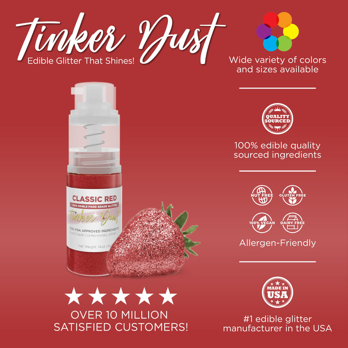 Classic Red Edible Glitter Spray 4g Pump | Tinker Dust®-Brew Glitter®