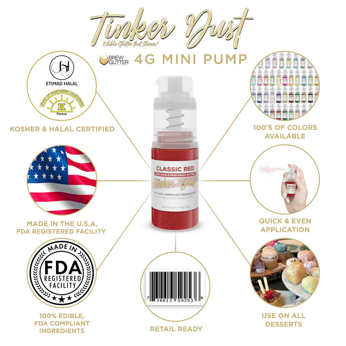 Classic Red Edible Glitter Spray 4g Pump | Tinker Dust®-Brew Glitter®